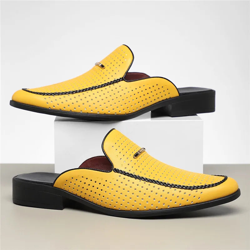 Instappers heren | Loafers met perforatie en lage hak