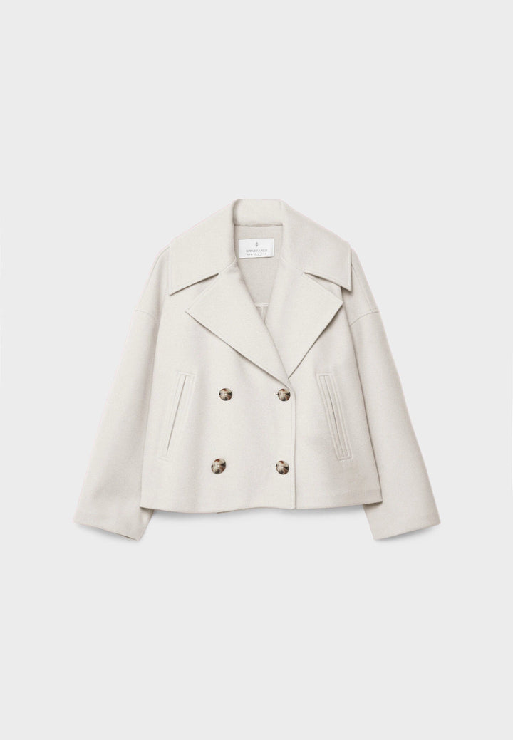 Jas dames | Korte double breasted mantel met knopen