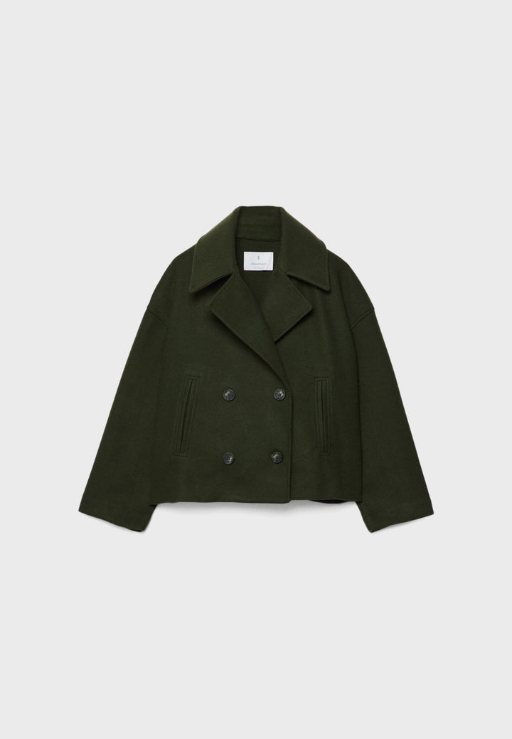 Jas dames | Korte double breasted mantel met knopen