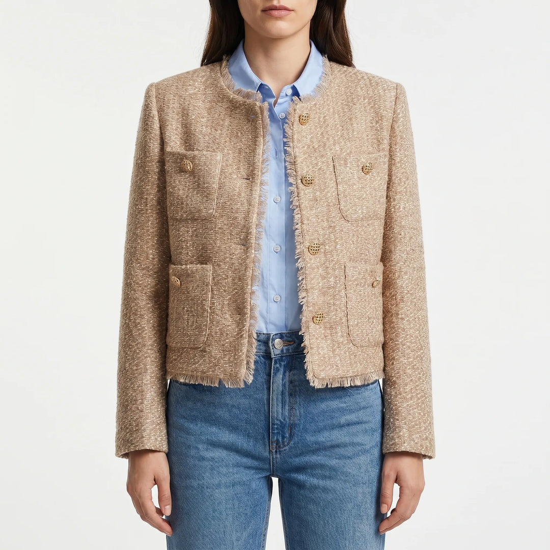 Jas dames | Tweed jas korte fit elegant