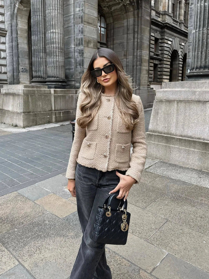 Jas dames | Tweed jas korte fit elegant