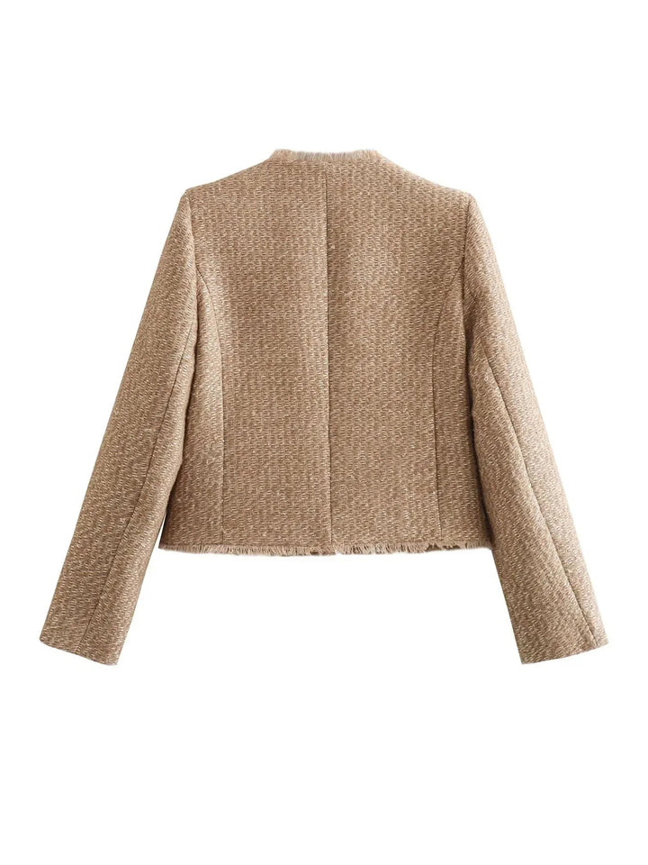 Jas dames | Tweed jas korte fit elegant