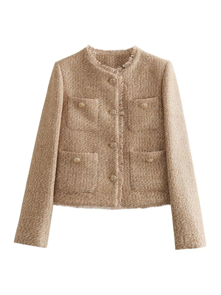 Jas dames | Tweed jas korte fit elegant