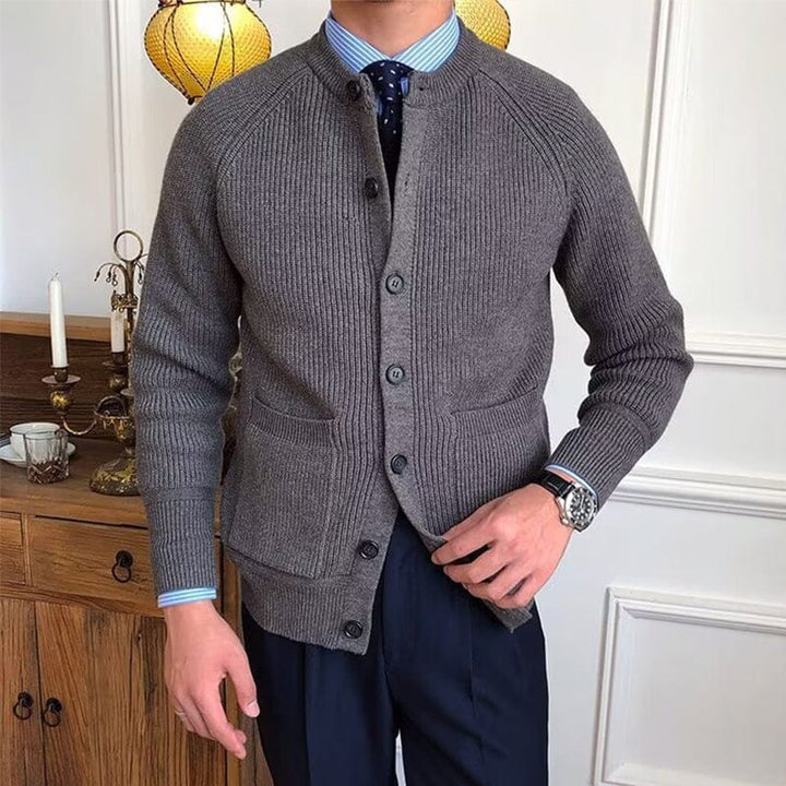Jas heren | Corduroy tussenjas met rits en opstaande kraag