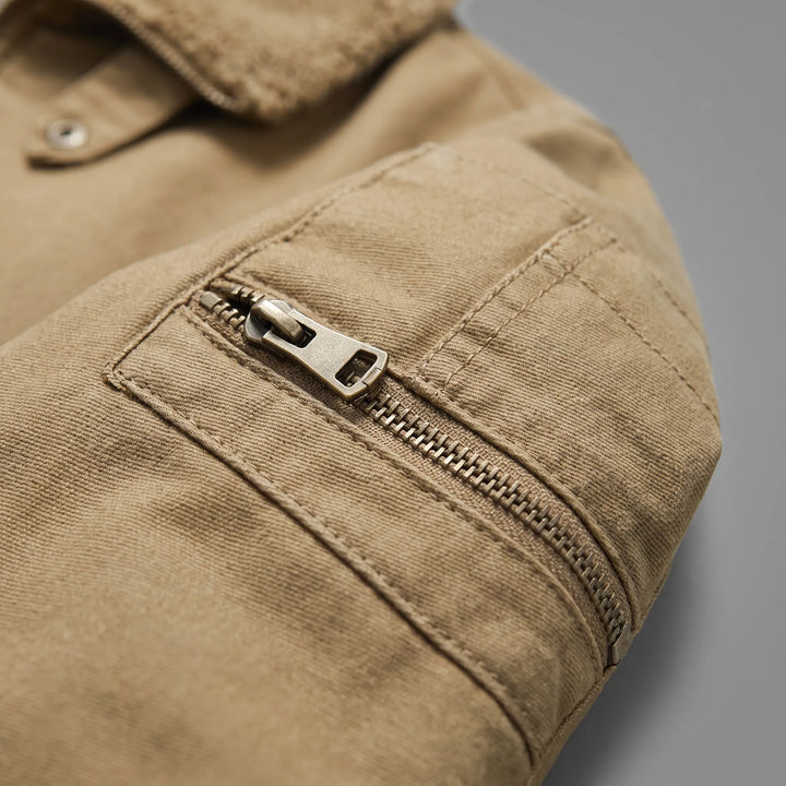Jas heren | Gevoerd bomberjack met fleece en ritssluiting