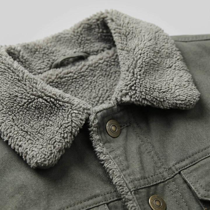 Jas heren | Gevoerd jack met teddy kraag en borstzak