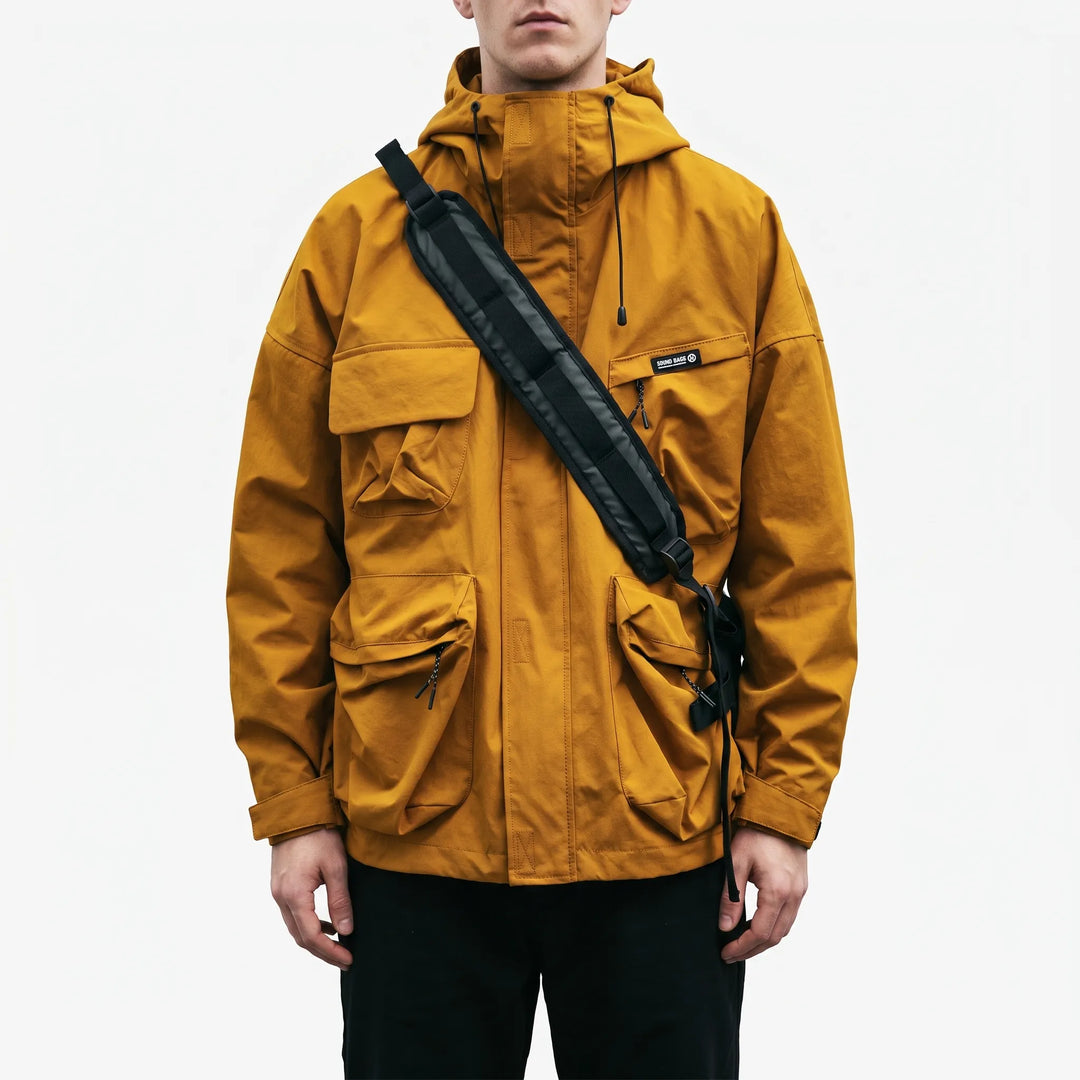 Jas heren | Outdoor jas met capuchon en cargozakken