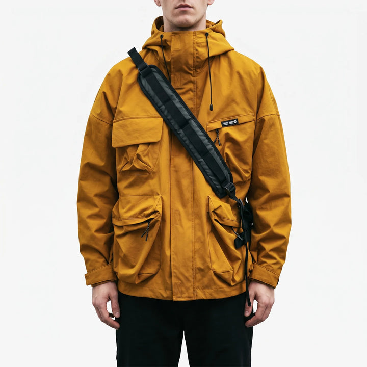 Jas heren | Outdoor jas met capuchon en cargozakken