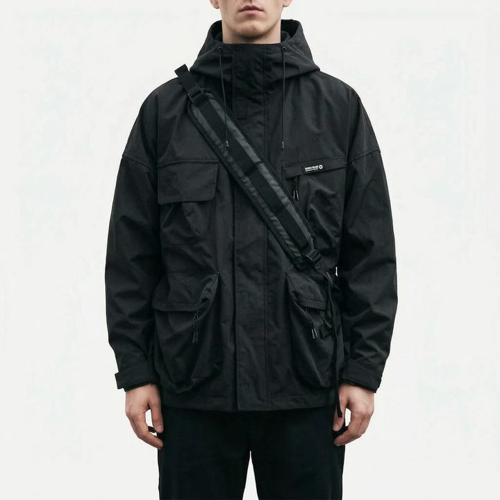 Jas heren | Outdoor jas met capuchon en cargozakken