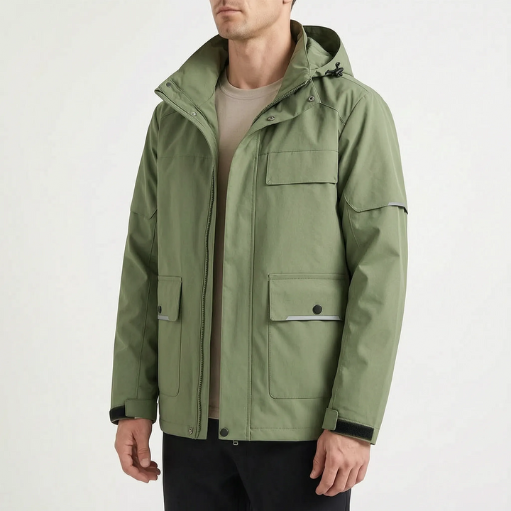 Jas heren | Outdoor zomerjas met capuchon en zakken