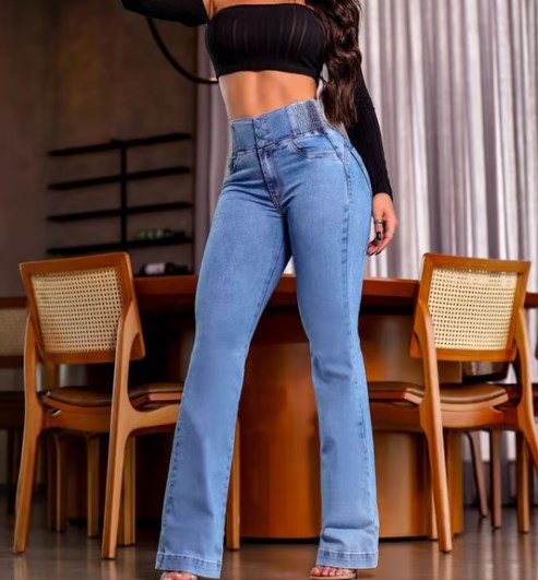 Jeans dames | High waist flare jeans met stretch