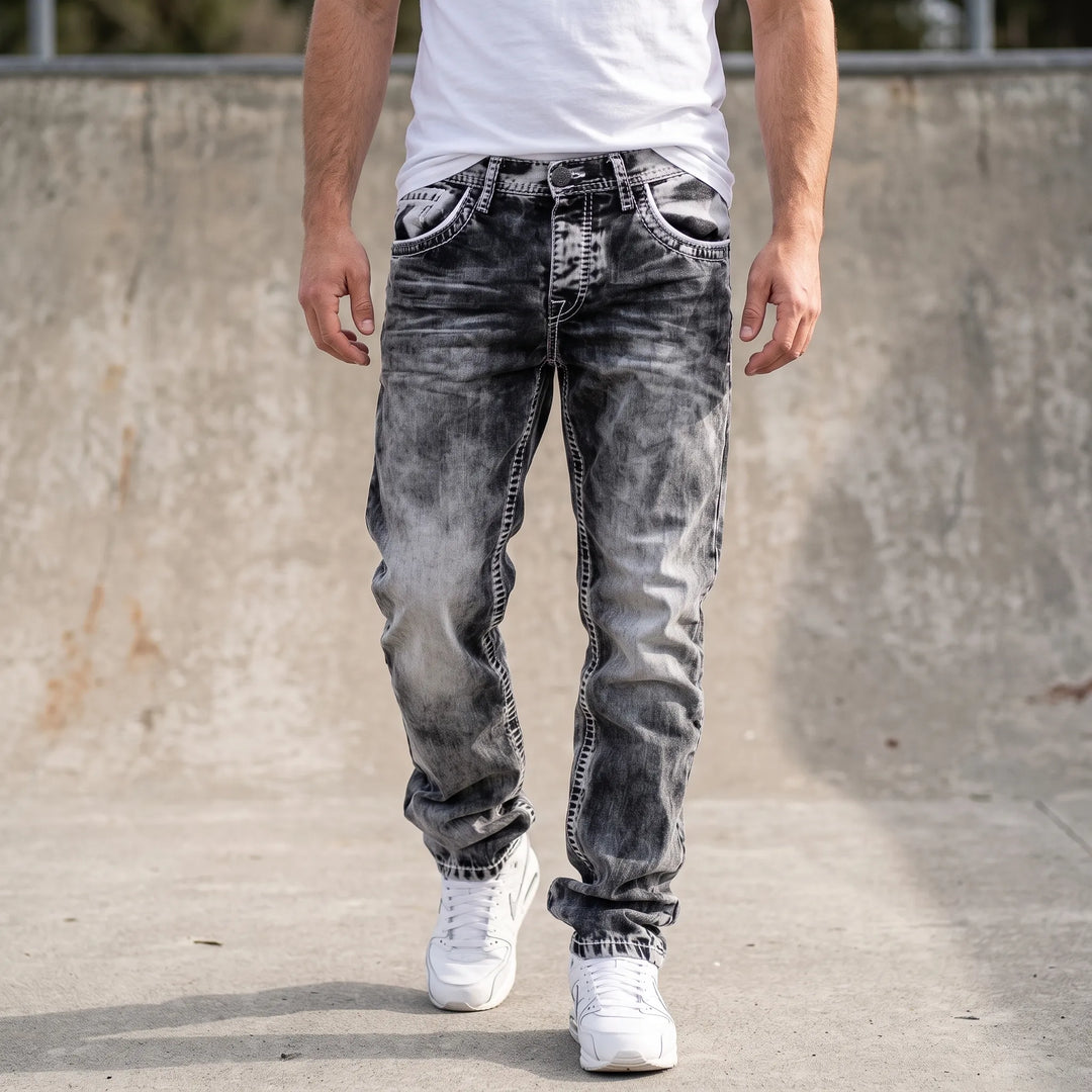 Jeans heren | Straight fit met vintage wassing