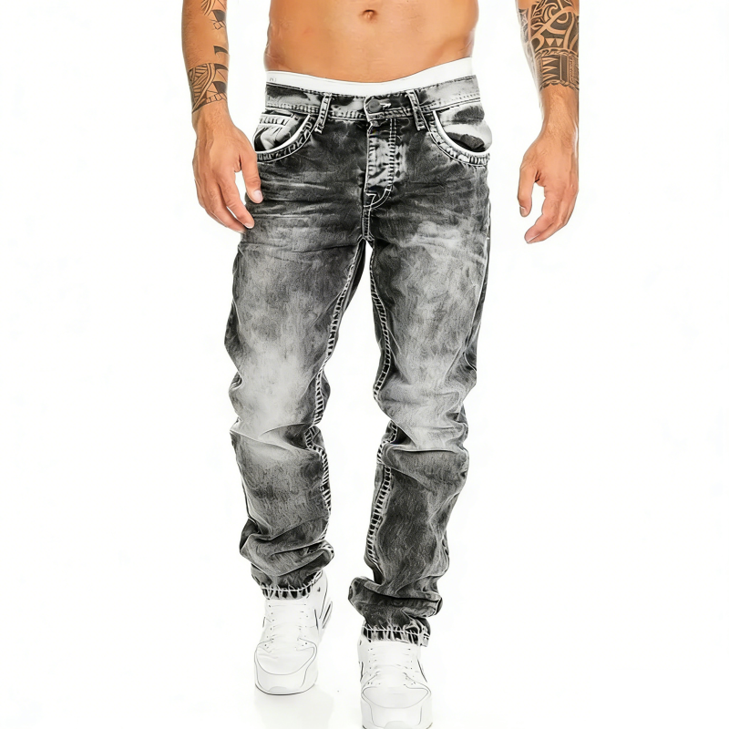Jeans heren | Straight fit met vintage wassing