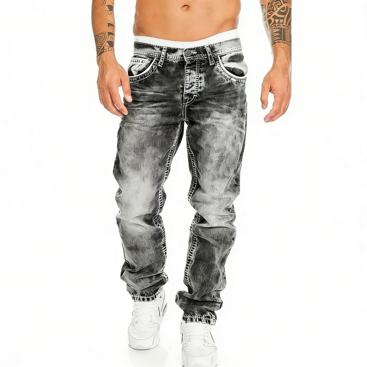 Jeans heren | Straight fit met vintage wassing