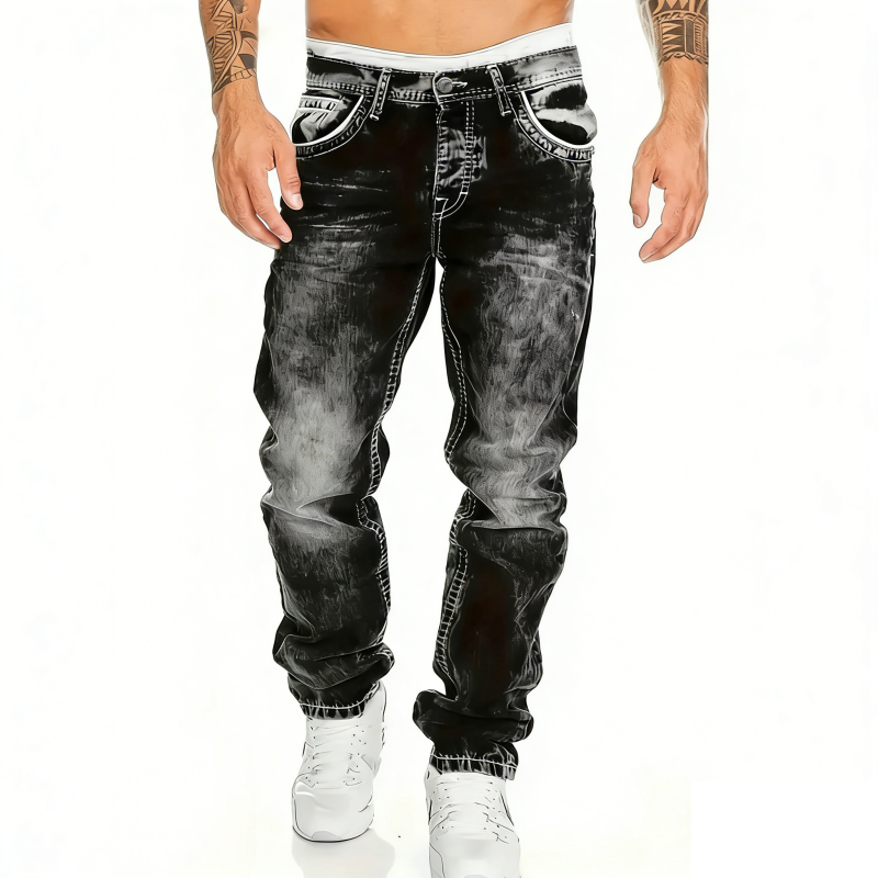 Jeans heren | Straight fit met vintage wassing