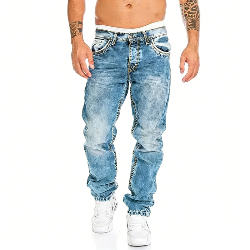 Jeans heren | Straight fit met vintage wassing