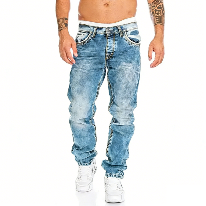 Jeans heren | Straight fit met vintage wassing
