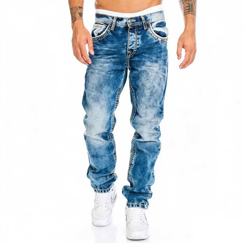 Jeans heren | Straight fit met vintage wassing