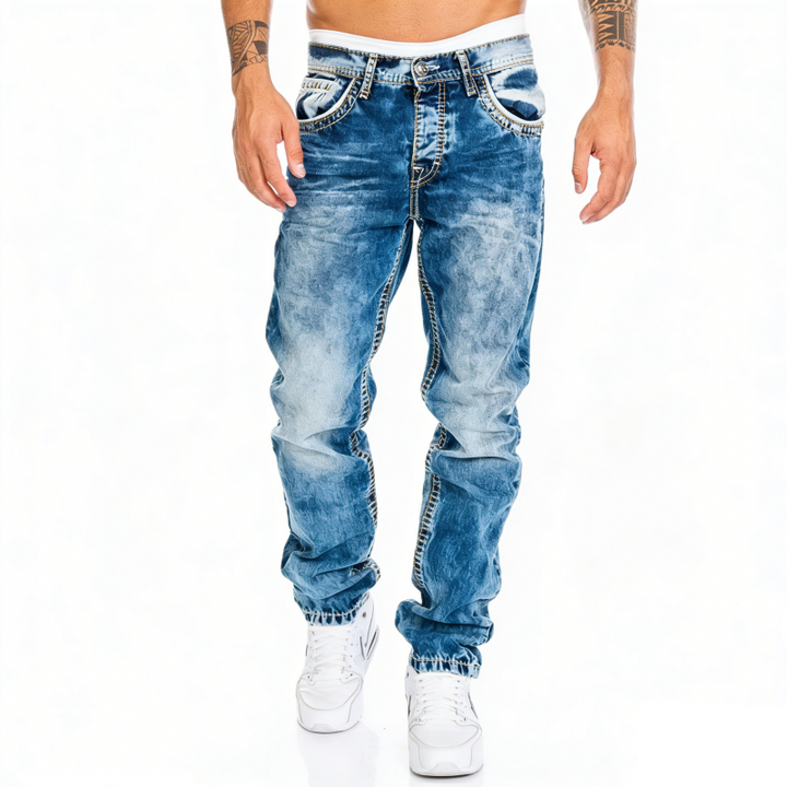 Jeans heren | Straight fit met vintage wassing
