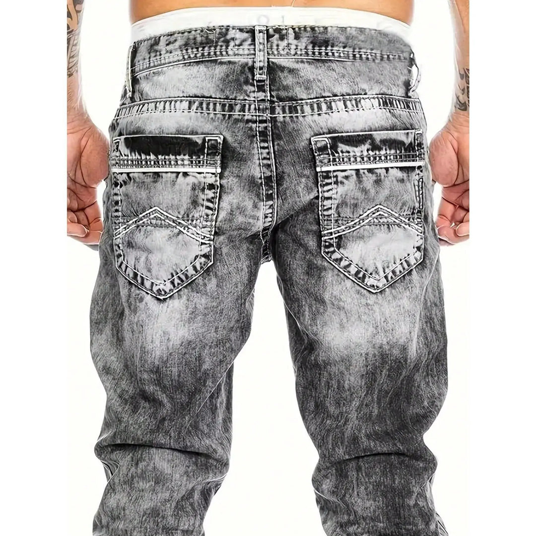Jeans heren | Straight fit met vintage wassing