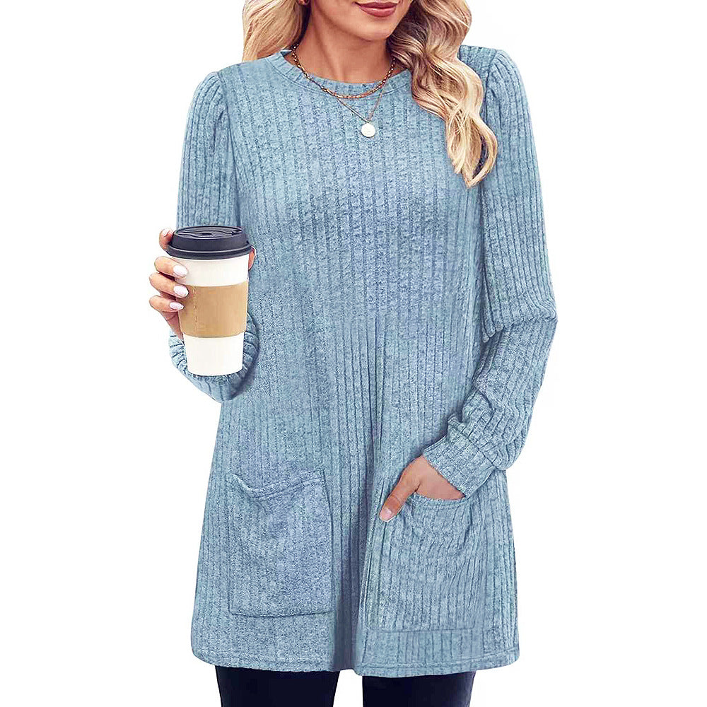 Warme dames sweater jurk met zakken | Herfst & winter