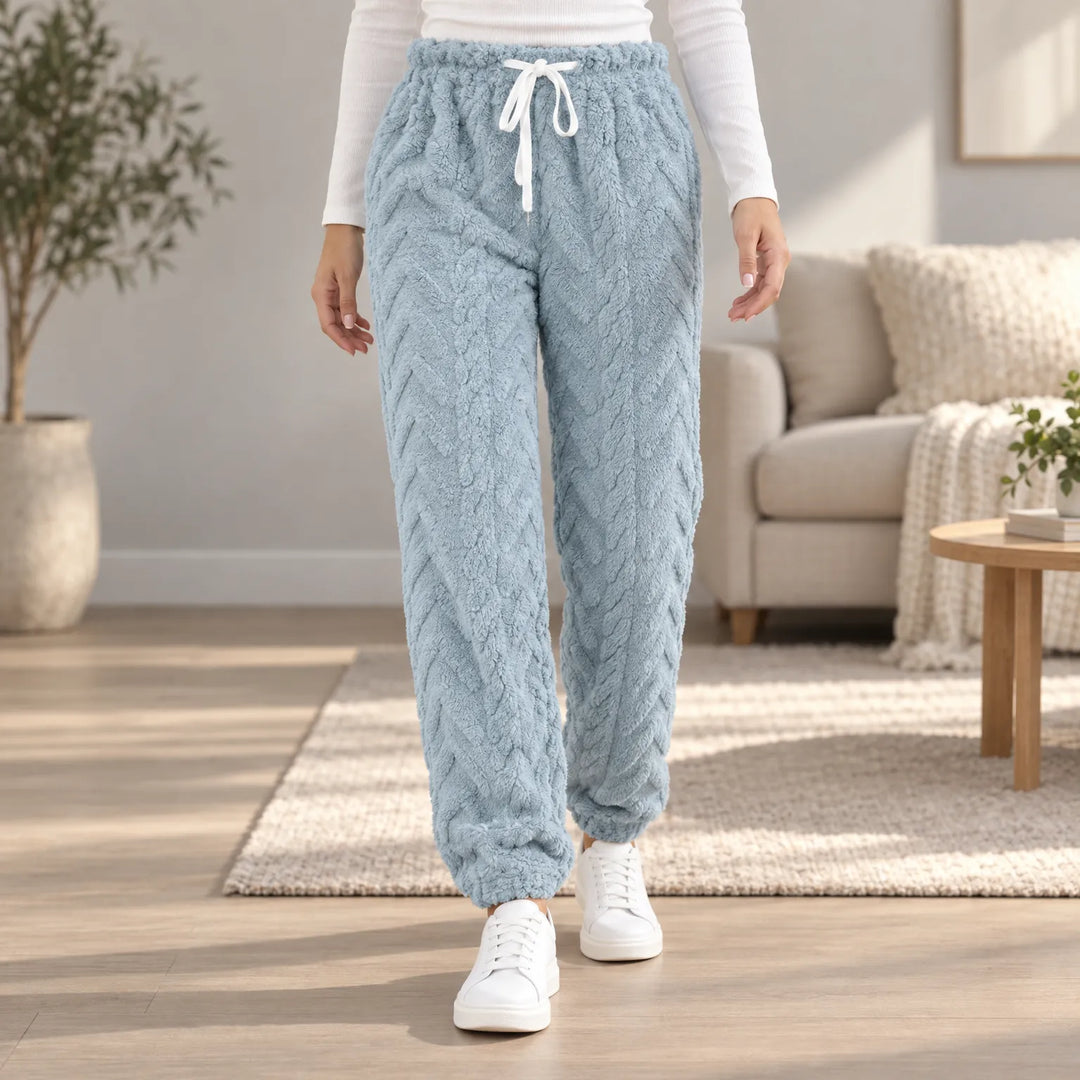 Joggingbroek dames | Teddy model met koord en zakken