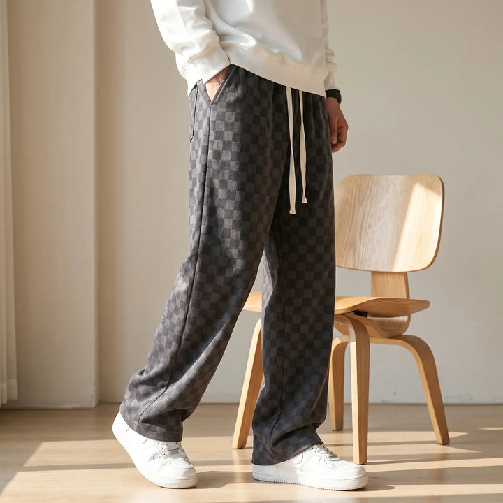 Joggingbroek heren | Corduroy jogger met ruit