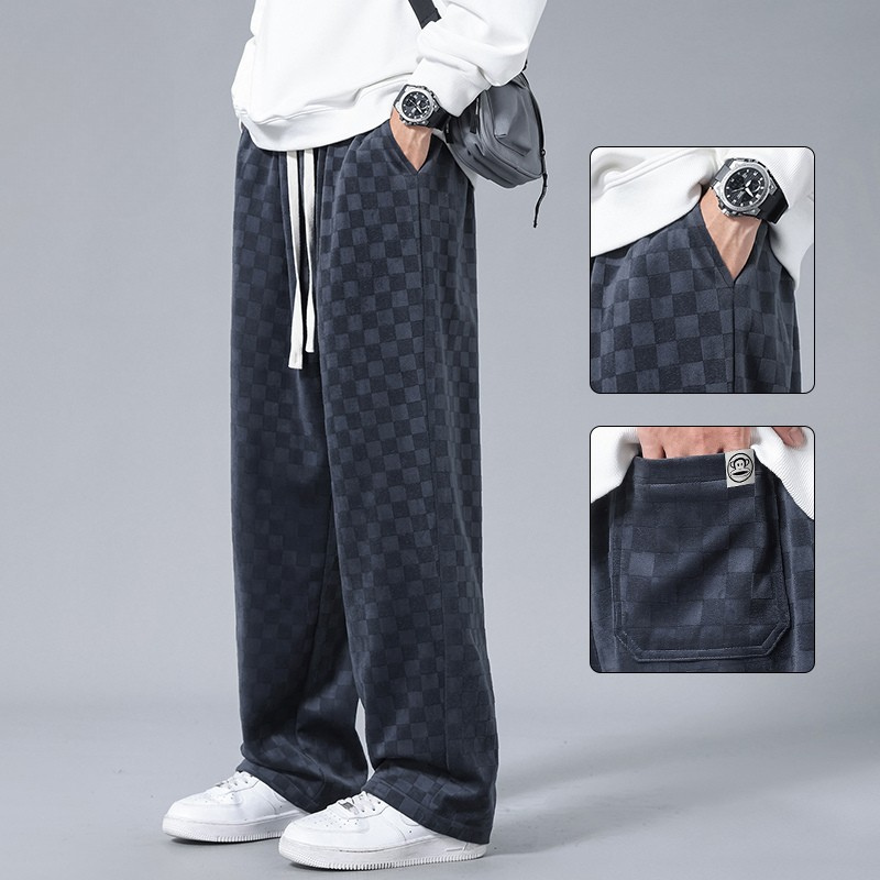 Joggingbroek heren | Corduroy jogger met ruit