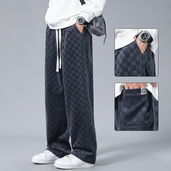 Joggingbroek heren | Corduroy jogger met ruit