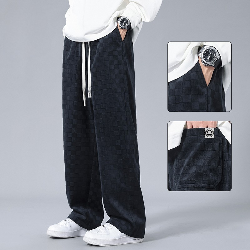 Joggingbroek heren | Corduroy jogger met ruit