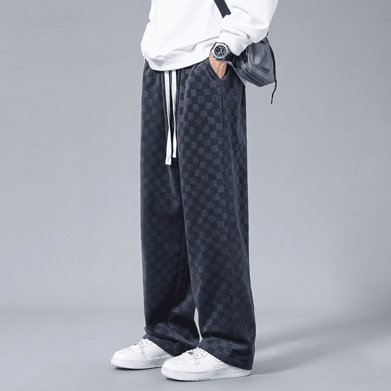 Joggingbroek heren | Corduroy jogger met ruit
