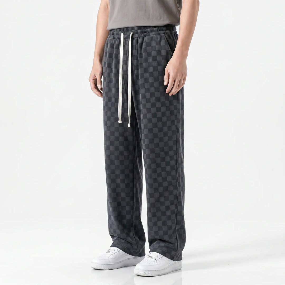 Joggingbroek heren | Corduroy jogger met ruit