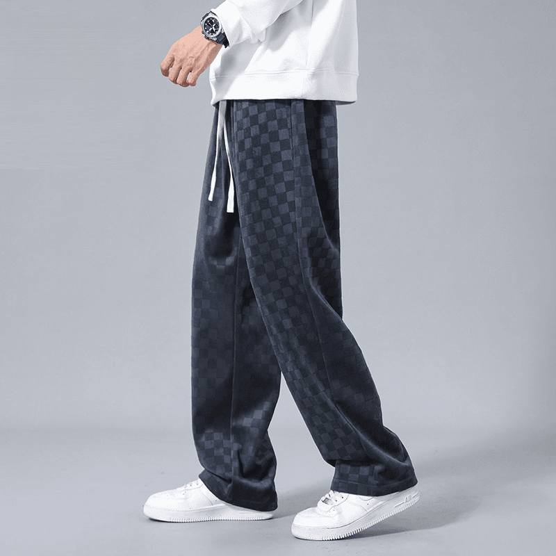 Joggingbroek heren | Corduroy jogger met ruit