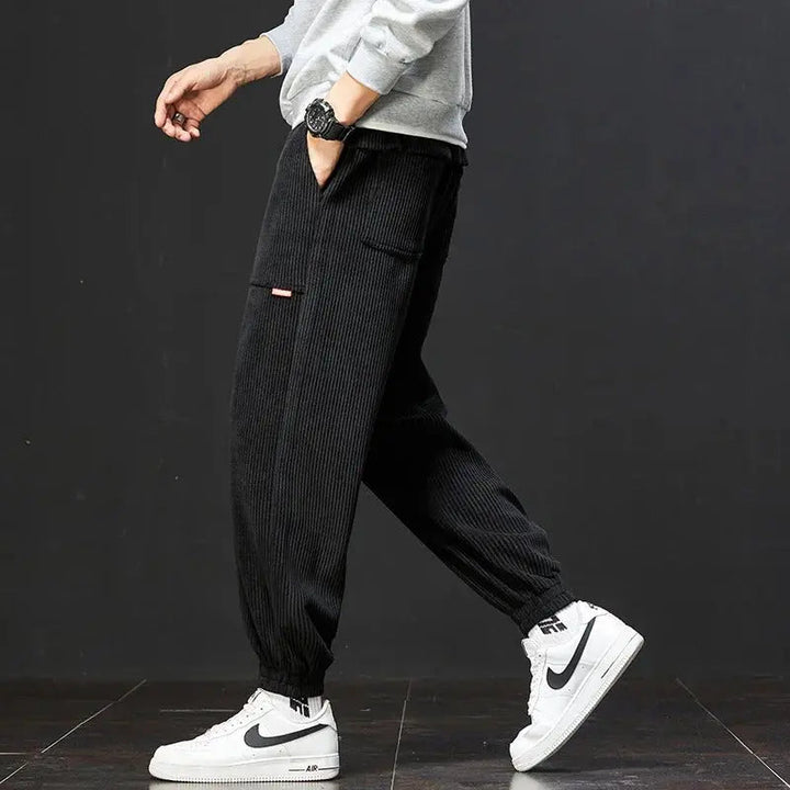 Joggingbroek heren | Corduroy sweatpants met elastische boorden