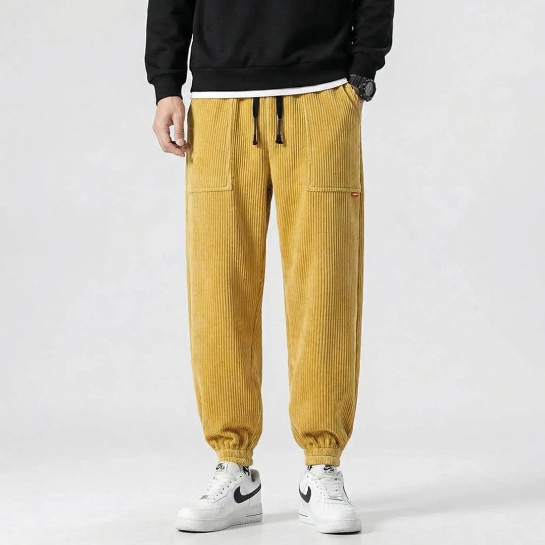 Joggingbroek heren | Corduroy sweatpants met elastische boorden