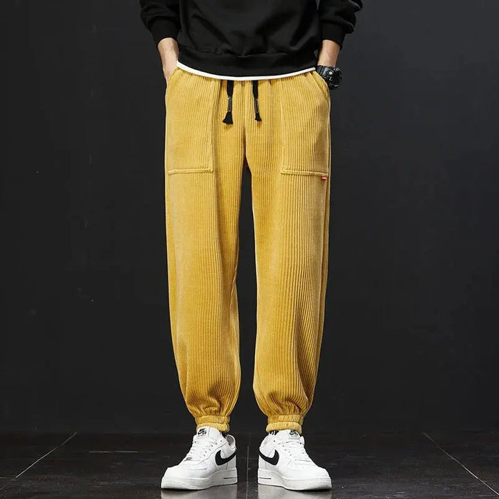 Joggingbroek heren | Corduroy sweatpants met elastische boorden