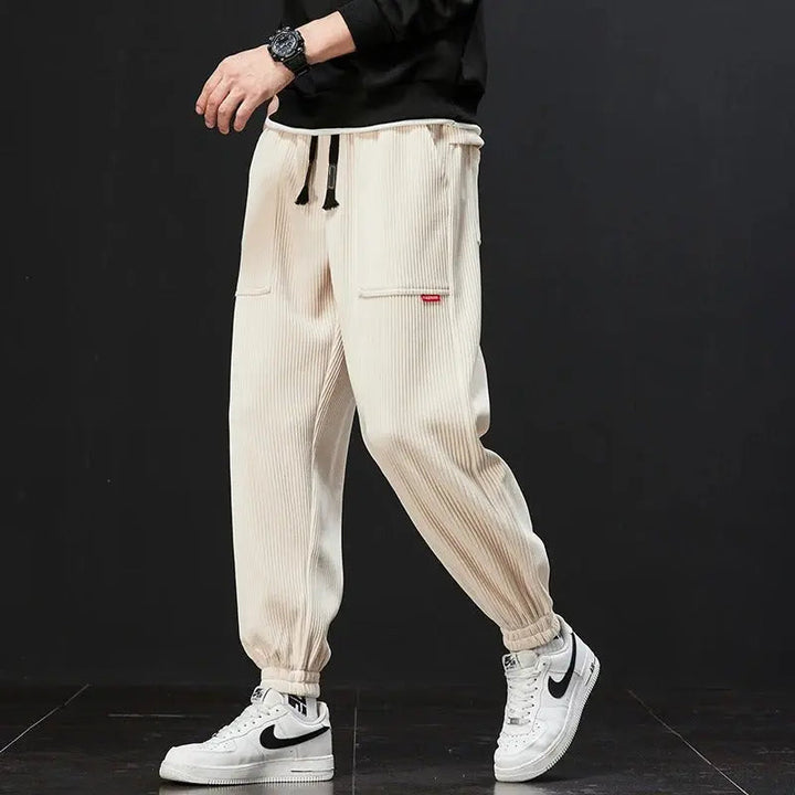 Joggingbroek heren | Corduroy sweatpants met elastische boorden
