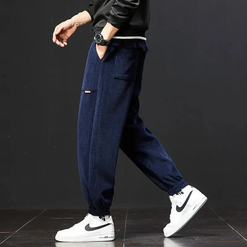 Joggingbroek heren | Corduroy sweatpants met elastische boorden