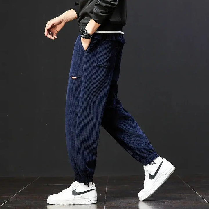 Joggingbroek heren | Corduroy sweatpants met elastische boorden