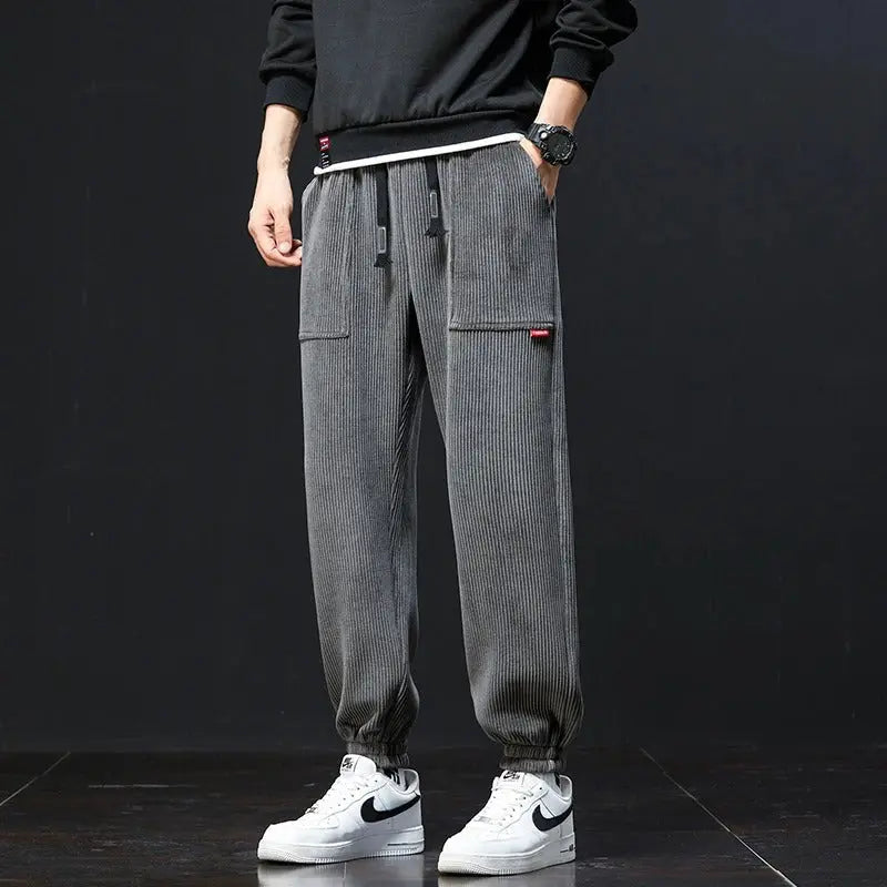 Joggingbroek heren | Corduroy sweatpants met elastische boorden