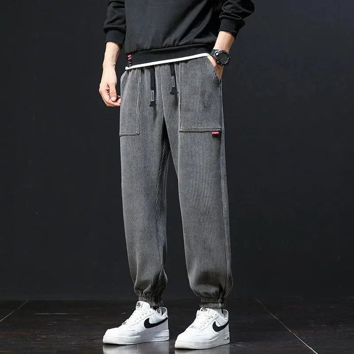 Joggingbroek heren | Corduroy sweatpants met elastische boorden