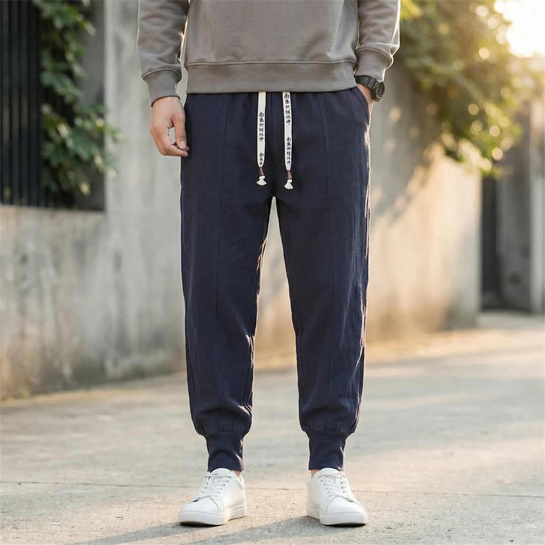 Joggingbroek heren | Japanse stijl jogger met elastische boorden