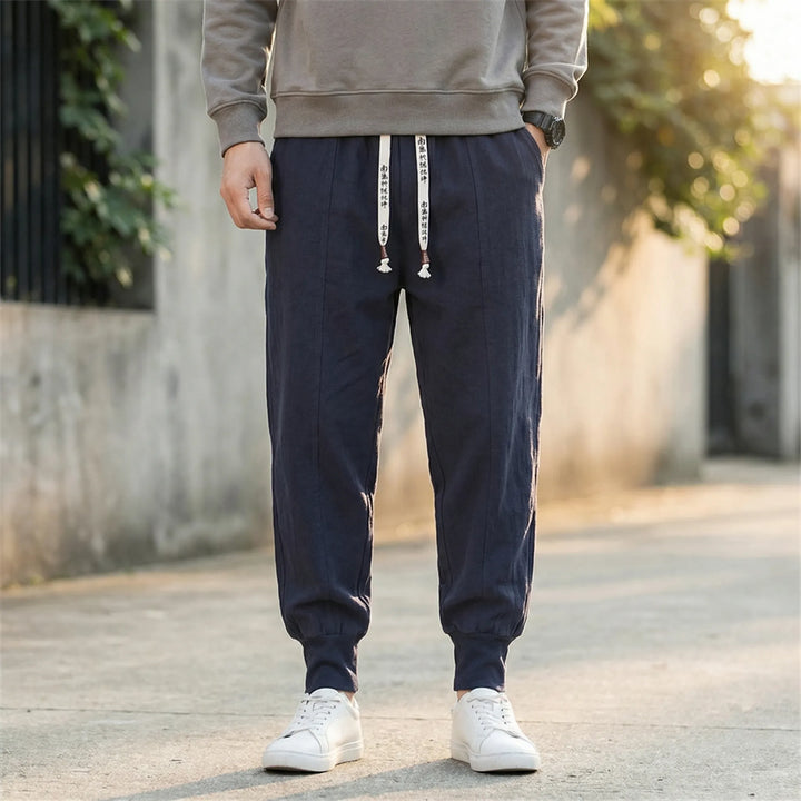 Joggingbroek heren | Japanse stijl jogger met elastische boorden