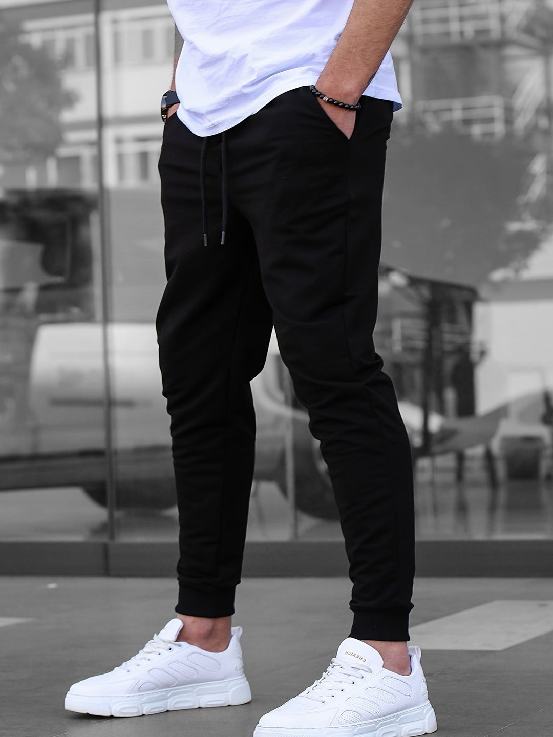 Joggingbroek heren | Slim fit joggingbroek met zakken