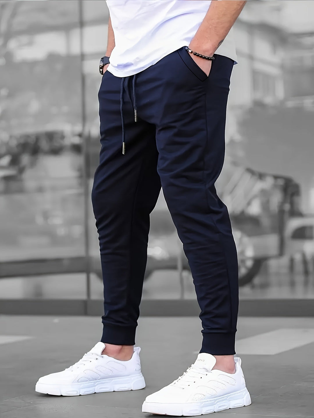 Joggingbroek heren | Slim fit joggingbroek met zakken