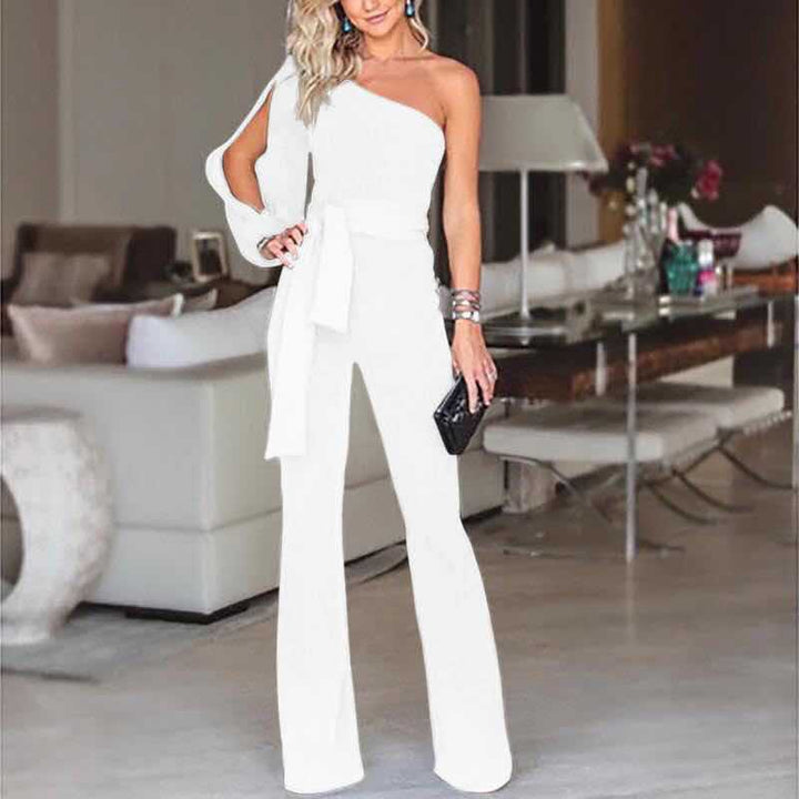 Jumpsuit dames | Elegante jumpsuit met open mouwen en v-hals