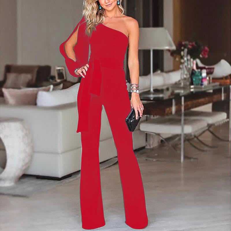Jumpsuit dames | Elegante jumpsuit met open mouwen en v-hals