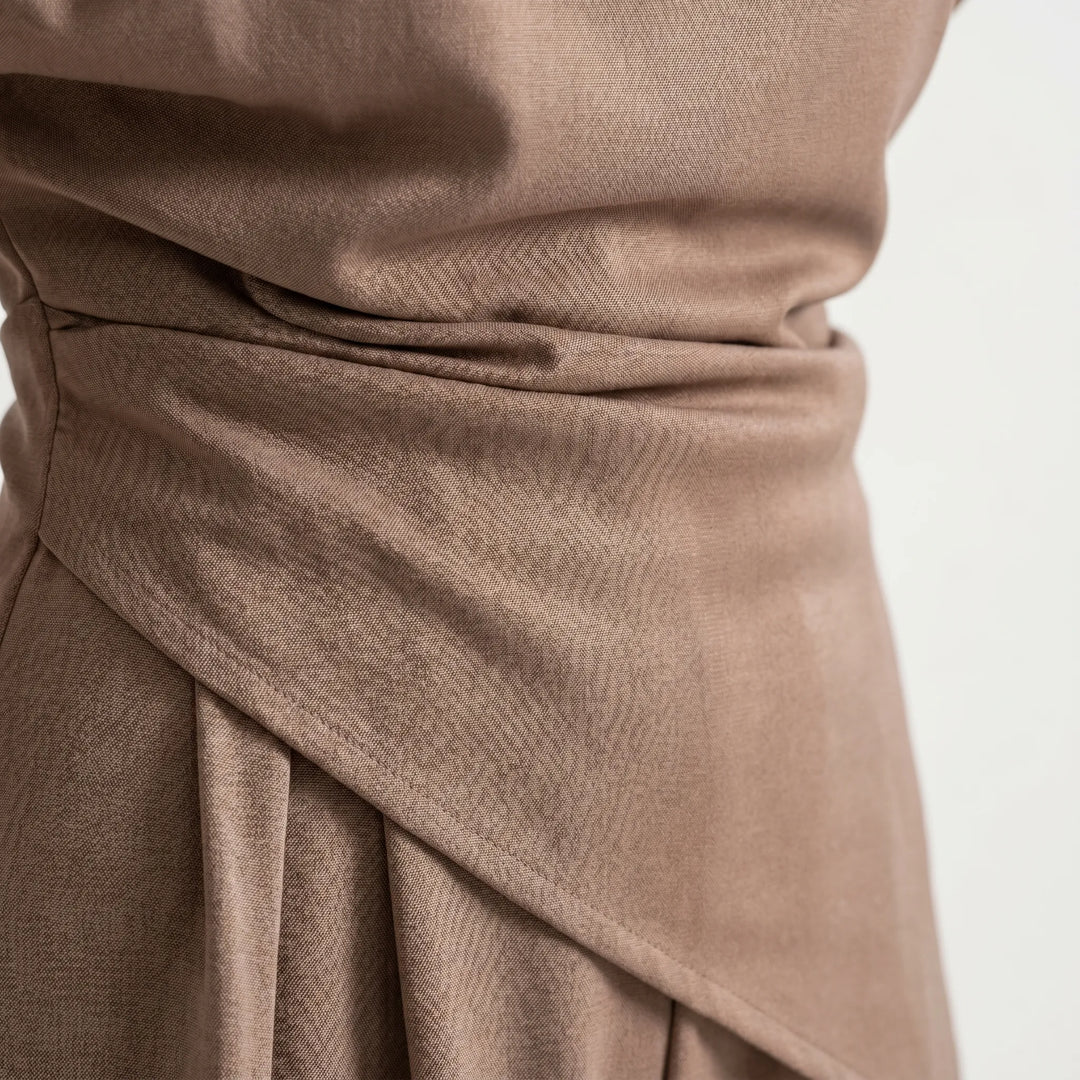 Jumpsuit dames | Elegante jumpsuit met wijde pijpen en plooidetail
