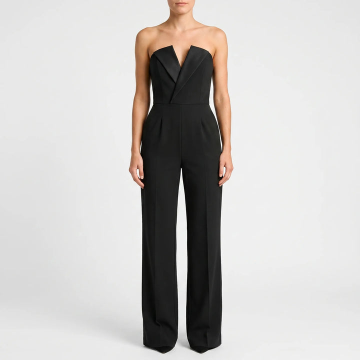 Jumpsuit dames | Mouwloze jumpsuit met wijde pijp