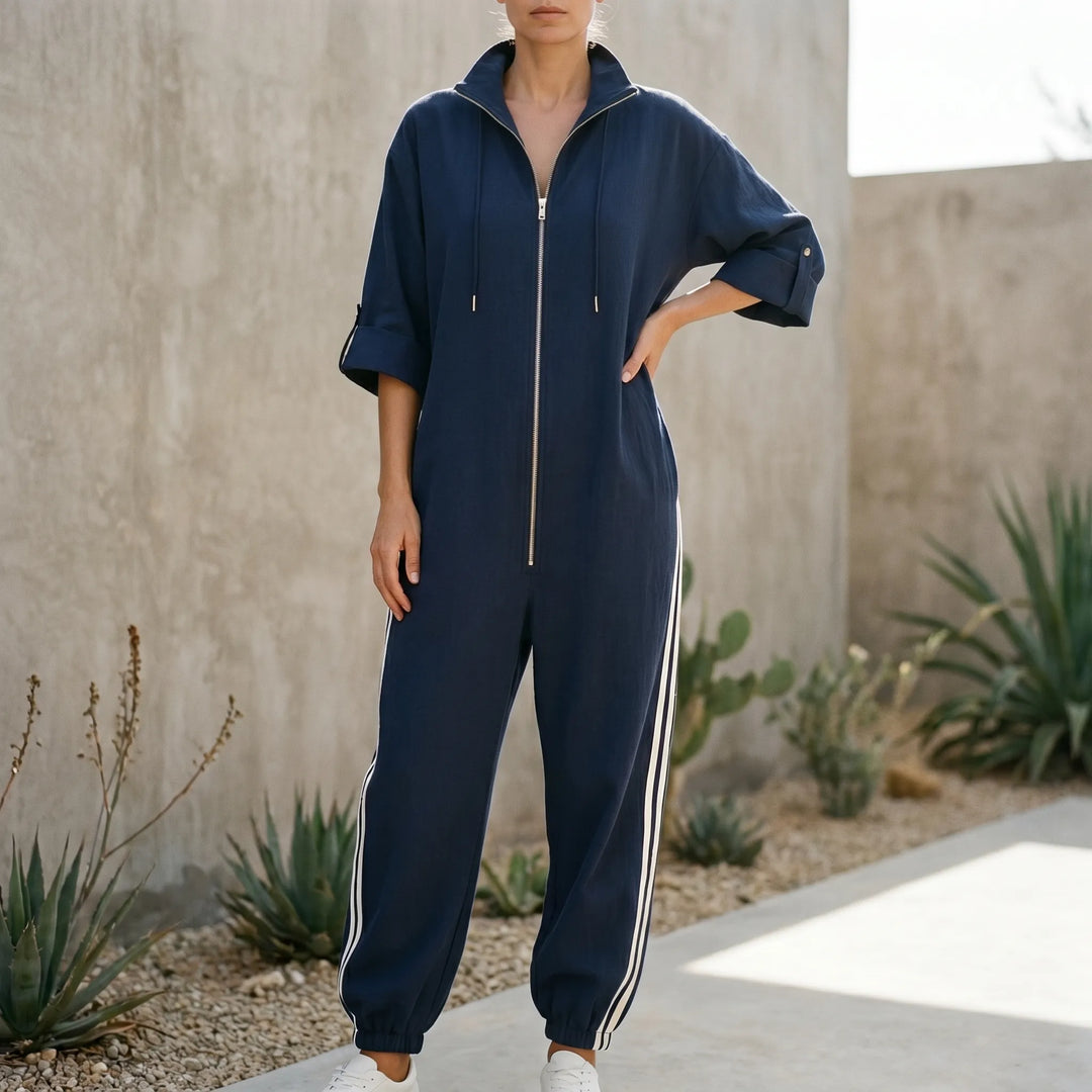 Jumpsuit dames | Oversized jumpsuit met rits en capuchon